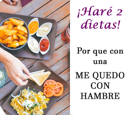 Imagen con frase chistosa: Haré dos dietas, con una me quedo con hambre